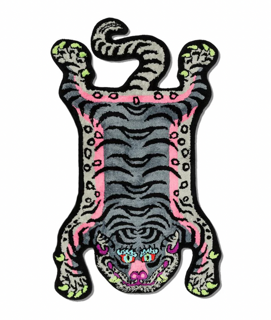 Raw Emotions Tibetan Tiger Rug Pink / Grey