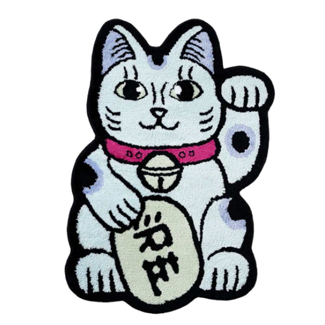 Raw Emotions Lucky Cat Rug Blue