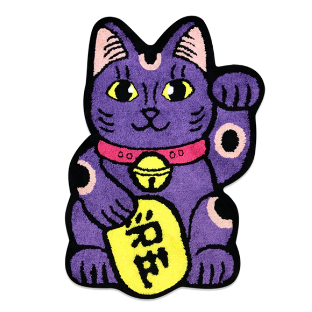 Raw Emotions Lucky Cat Rug Purple