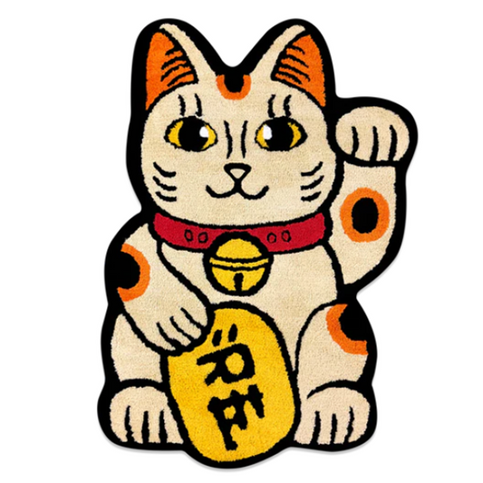 Raw Emotions Lucky Cat Rug Yellow