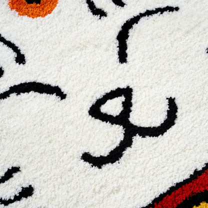 Raw Emotions Lucky Cat Rug White